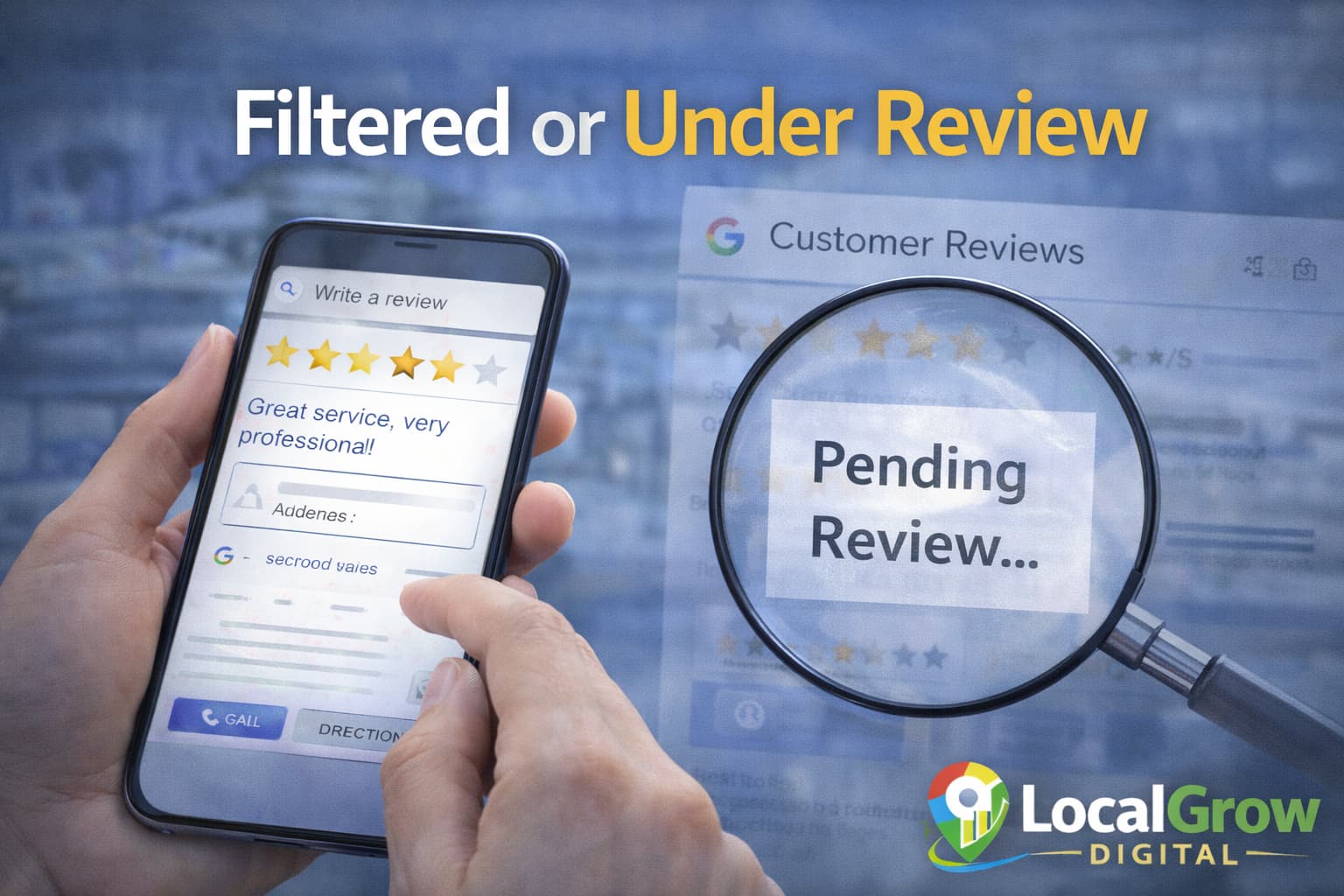 Google reviews filtered or under review status on business profile

