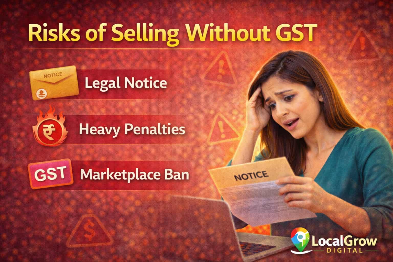 Risks of selling online without GST registration in India