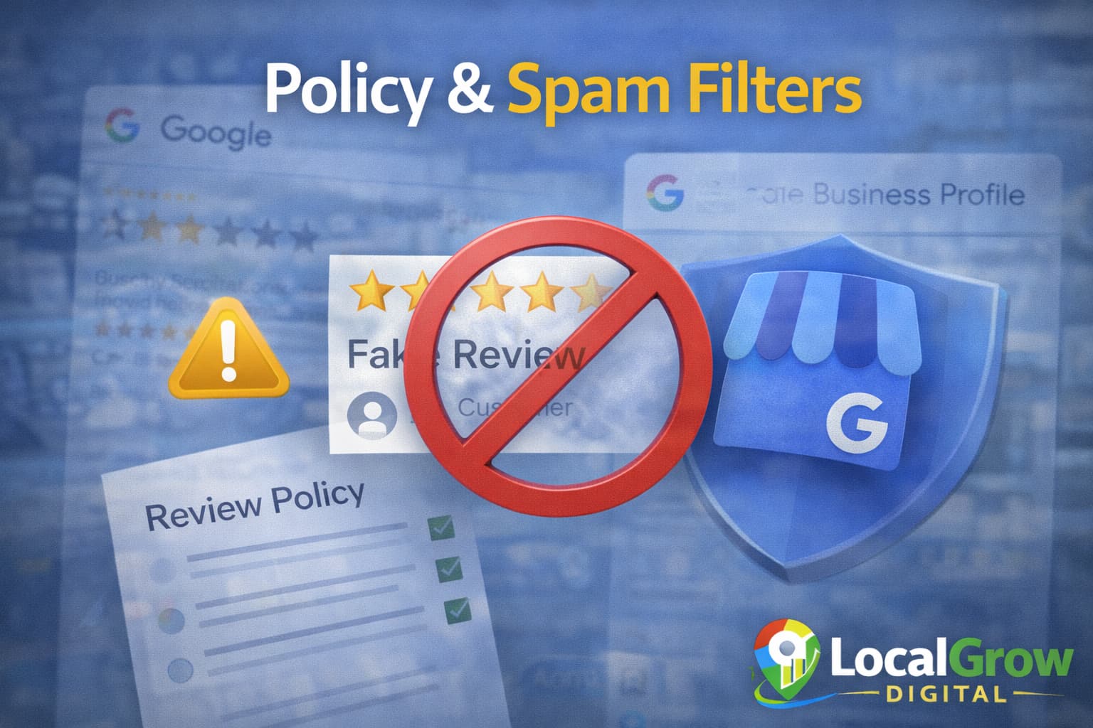 Google spam filters blocking fake or policy violating reviews