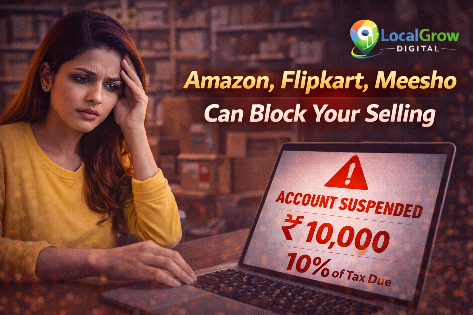 Online seller account suspended due to no GST registration