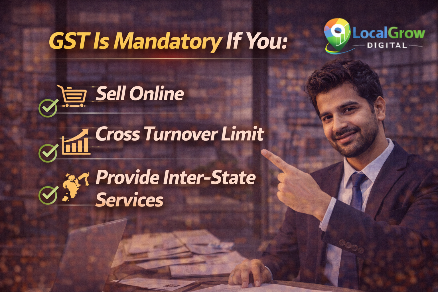 Checklist showing when GST registration becomes mandatory