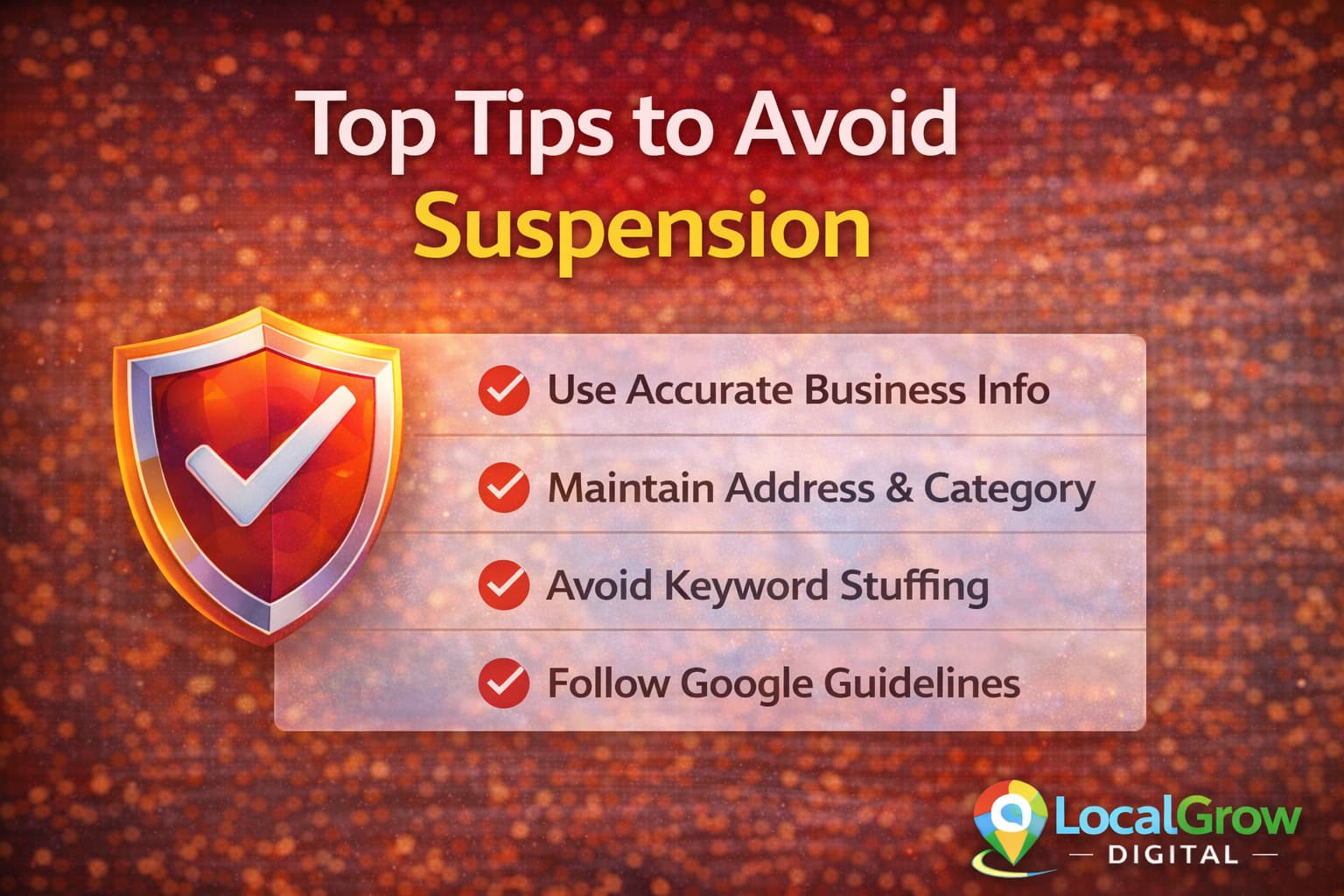 Long term strategies to keep Google Business Profile safe from suspension