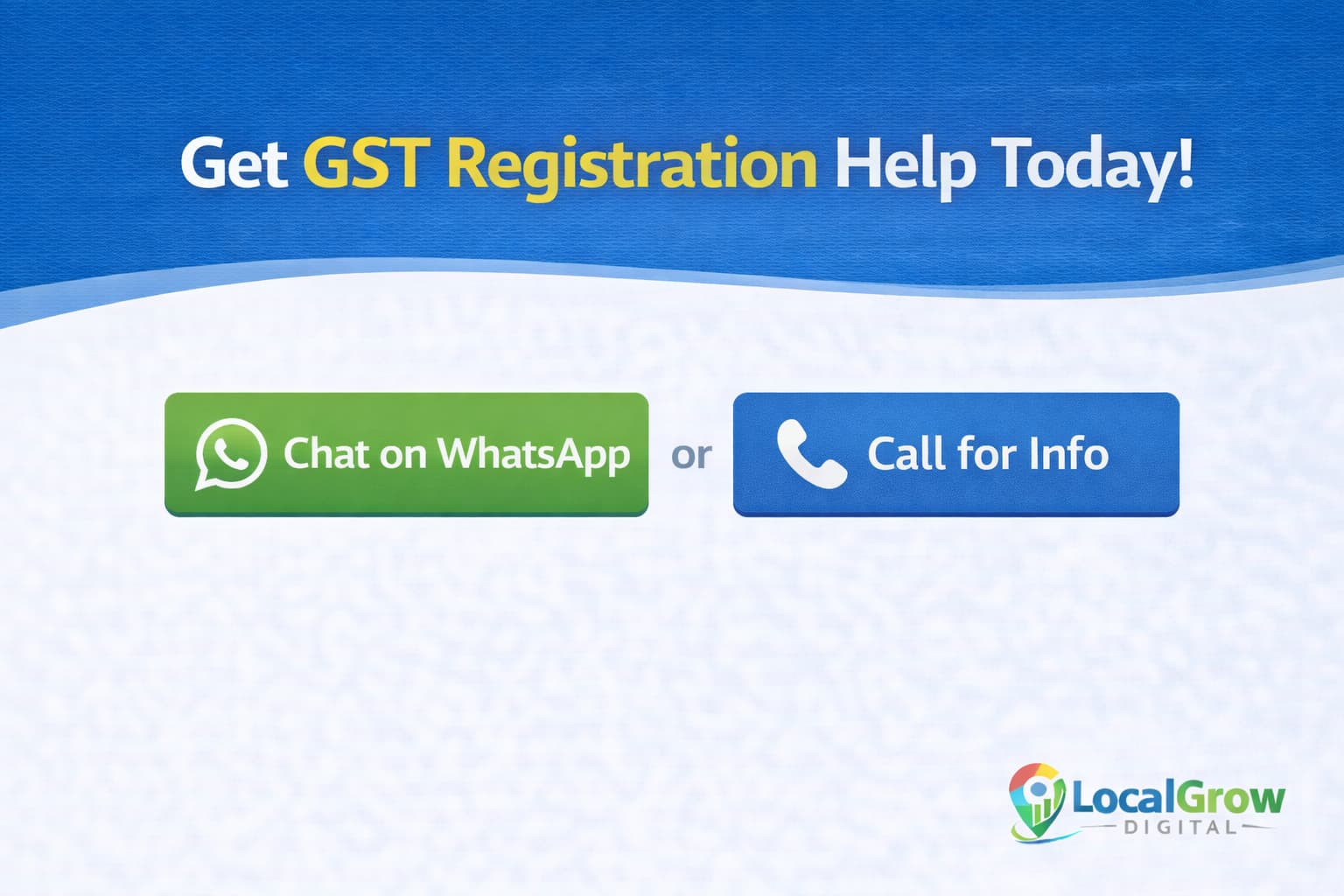 Talk to GST expert for registration help on WhatsApp
