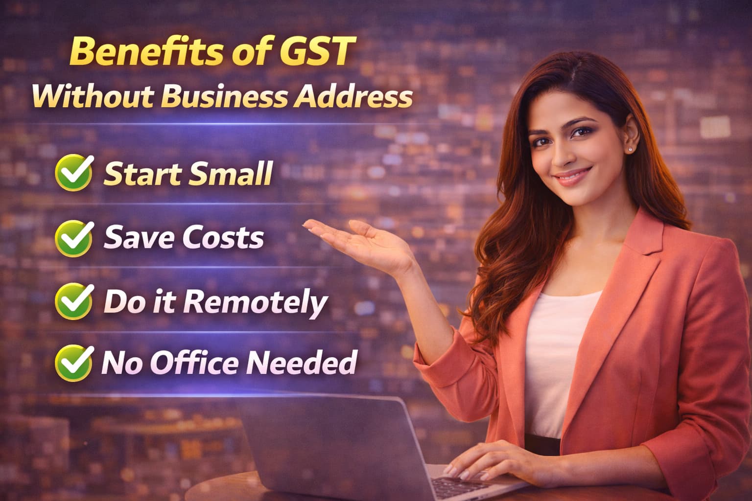 Apply for GST registration online without office address in India