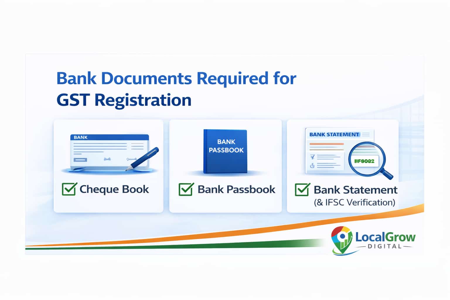 Bank account proof required for GST registration including cancelled cheque and bank statement