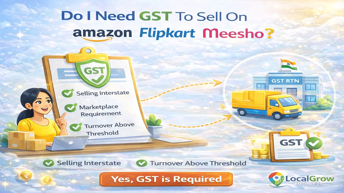 Do I need GST for marketplace selling Do I need GST to sell on Amazon Flipkart Meesho India