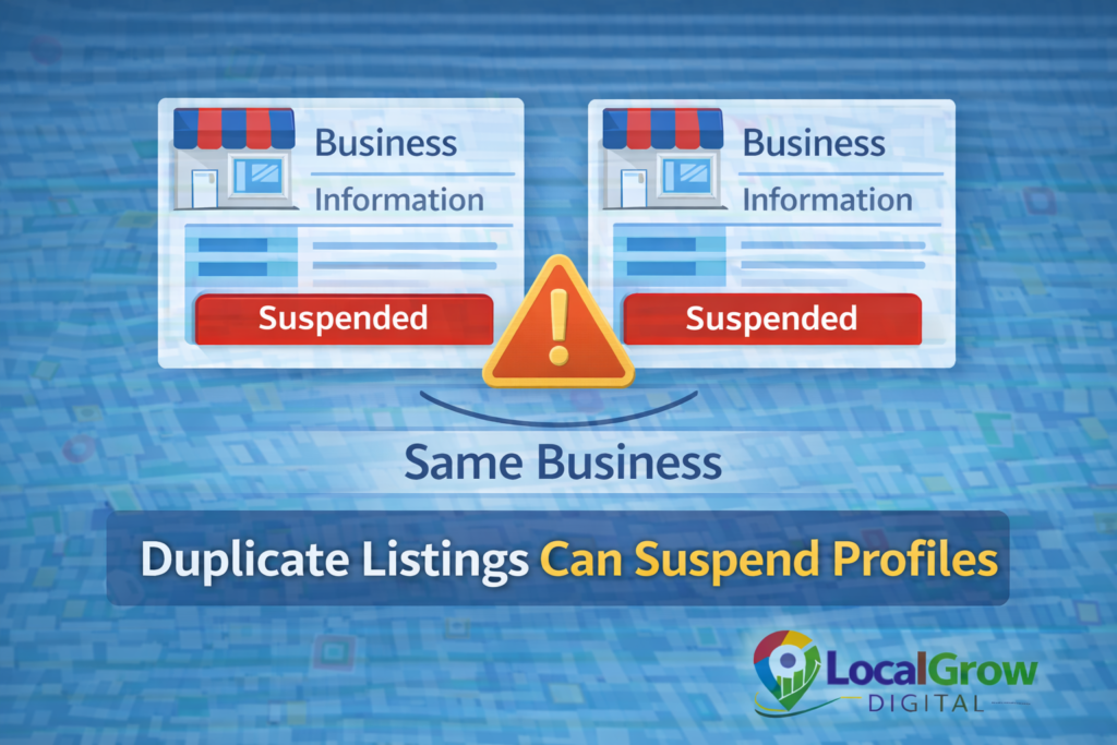 Duplicate Google Business Profiles causing account suspension
