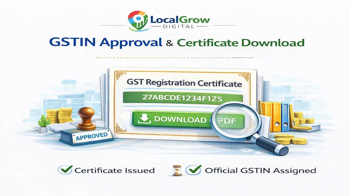 GSTIN approval and certificate download after GST registration online India