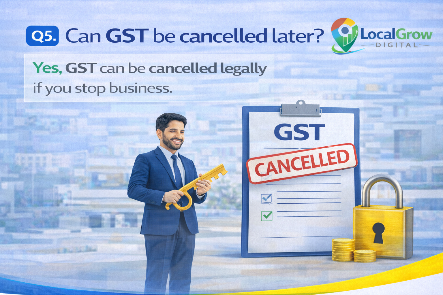 Can GST be cancelled legally after stopping business in India