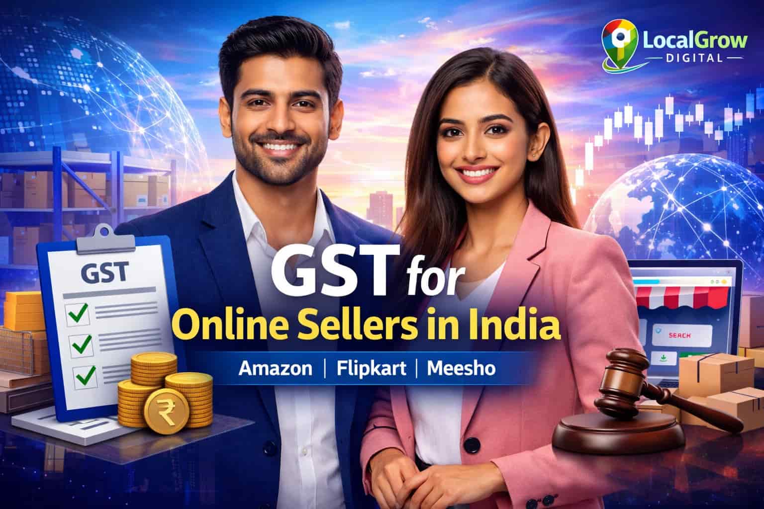 GST Registration for Online Sellers in India GST for online sellers in India mandatory for Amazon Flipkart Meesho sellers
