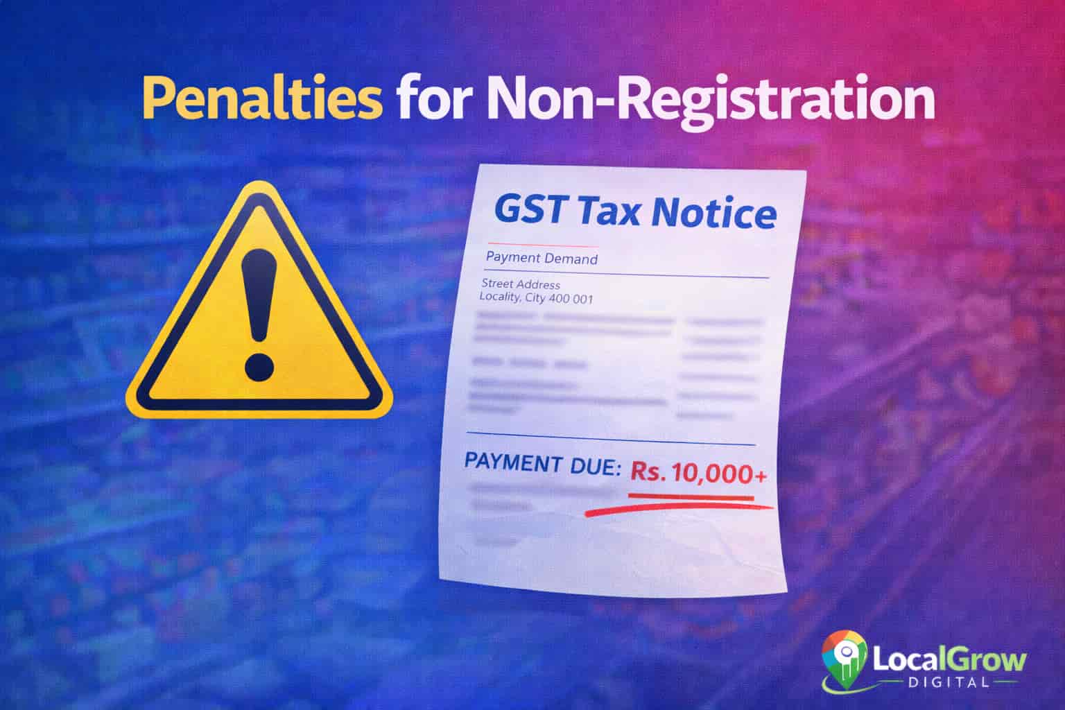 GST penalty for non registration of retail business in India