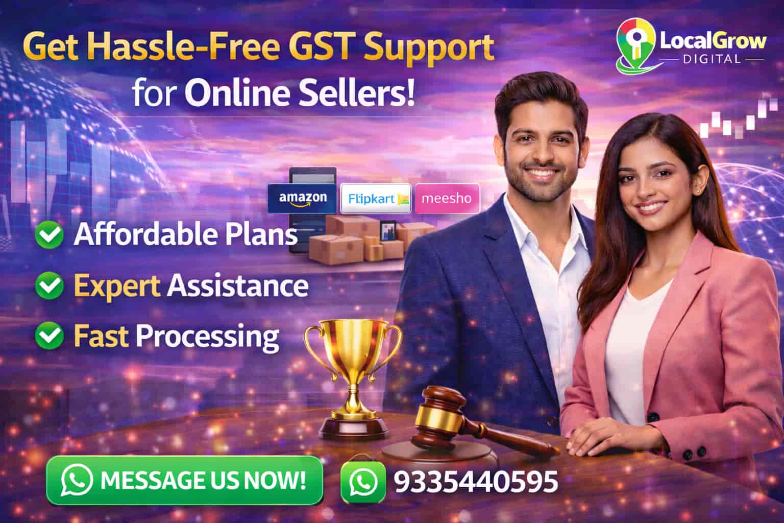 Get GST Registration Assistance GST registration help for online sellers via WhatsApp 9335440595
