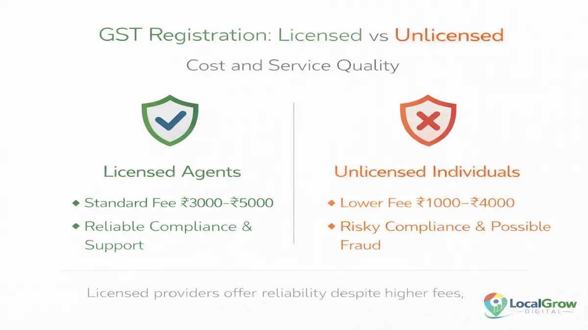 GST licensed vs unlicensed agent India licensed vs unlicensed GST registration agent comparison India