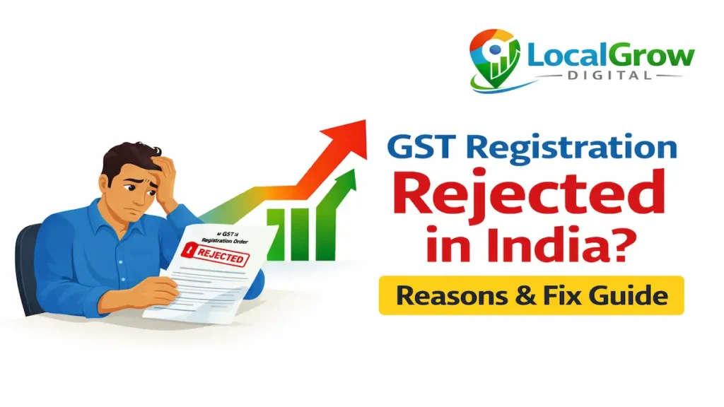 gst registration rejected in india reasons and fix guide infographic