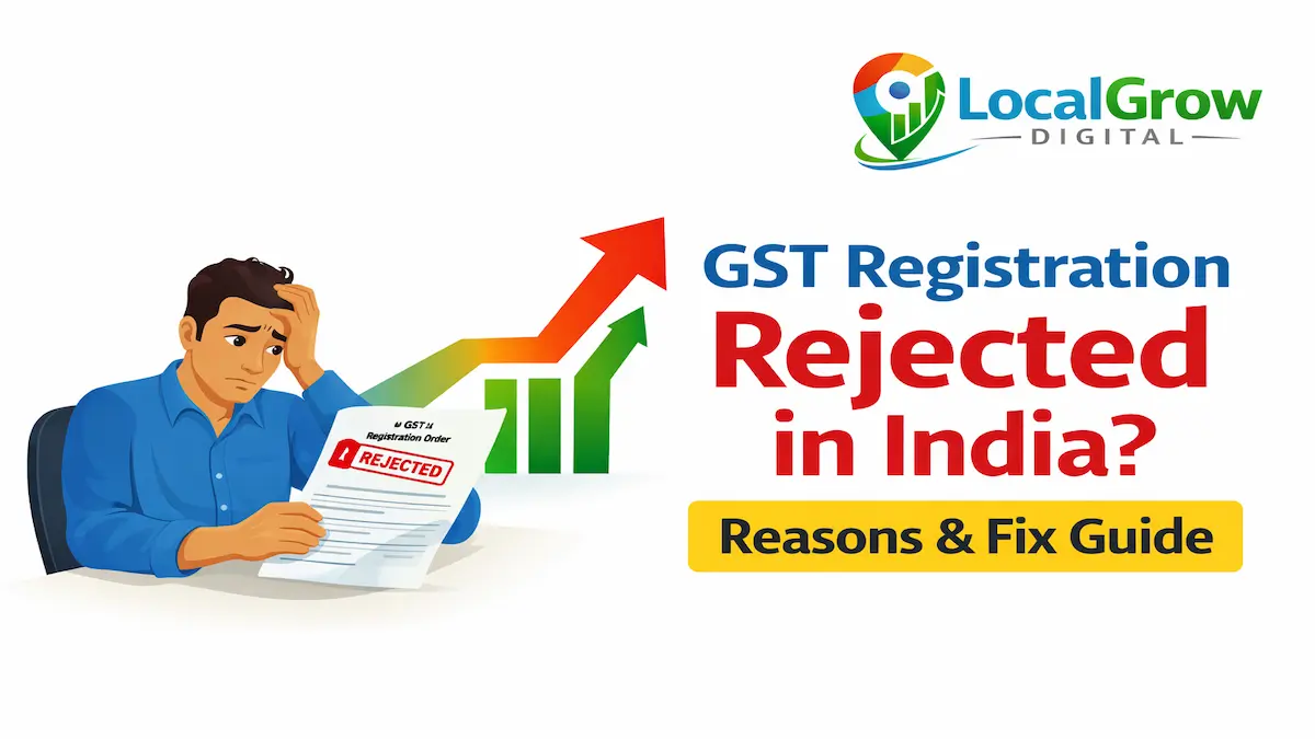 gst registration rejected in india reasons and fix guide infographic