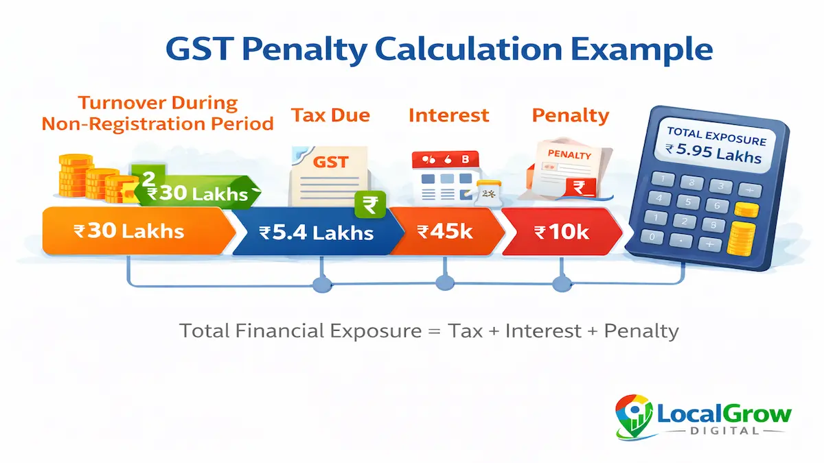 gst penalty calculation example retrospective tax interest and penalty india