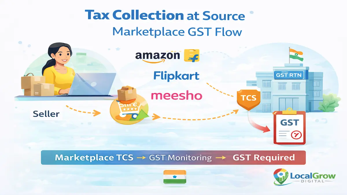 TCS mechanism marketplace GST TCS GST marketplace flow Amazon Flipkart Meesho