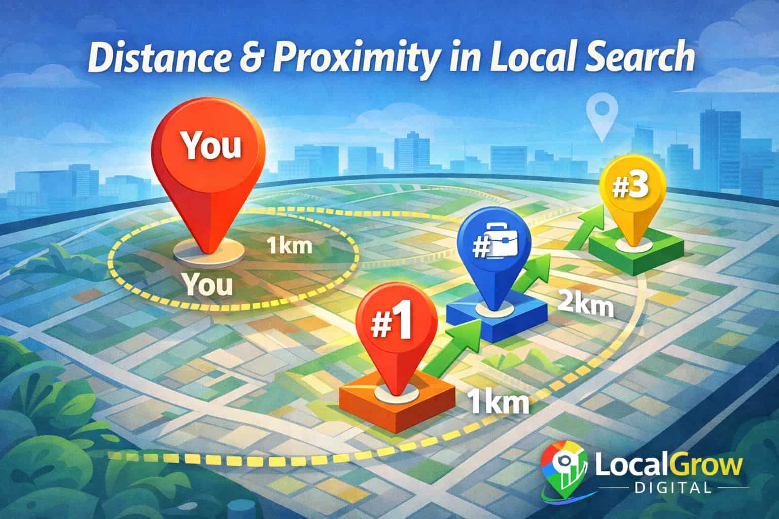 Distance and proximity factor affecting Google Maps local search rankings