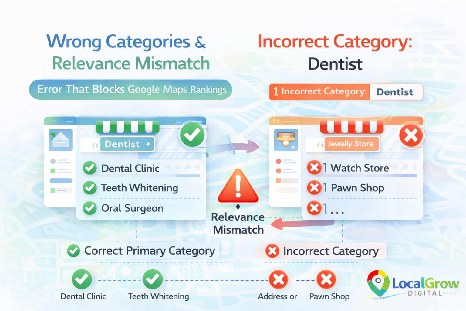 Google Business Profile setup errors affecting Google Maps ranking