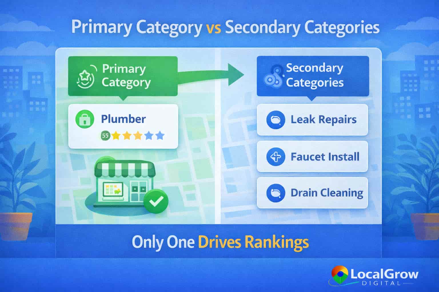 Primary vs secondary Google Business Profile categories