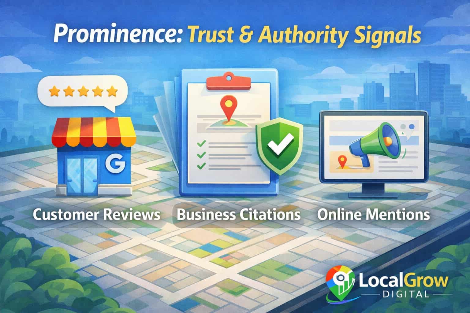 Prominence trust and authority signals for Google Maps rankings
