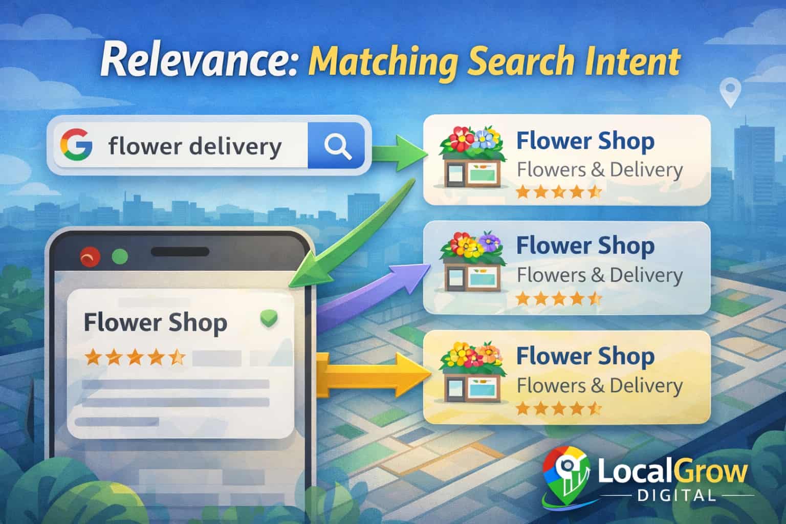 Relevance matching search intent for Google Maps local rankings
