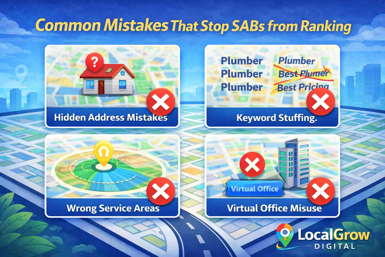 Common service area business Google Maps SEO mistakes