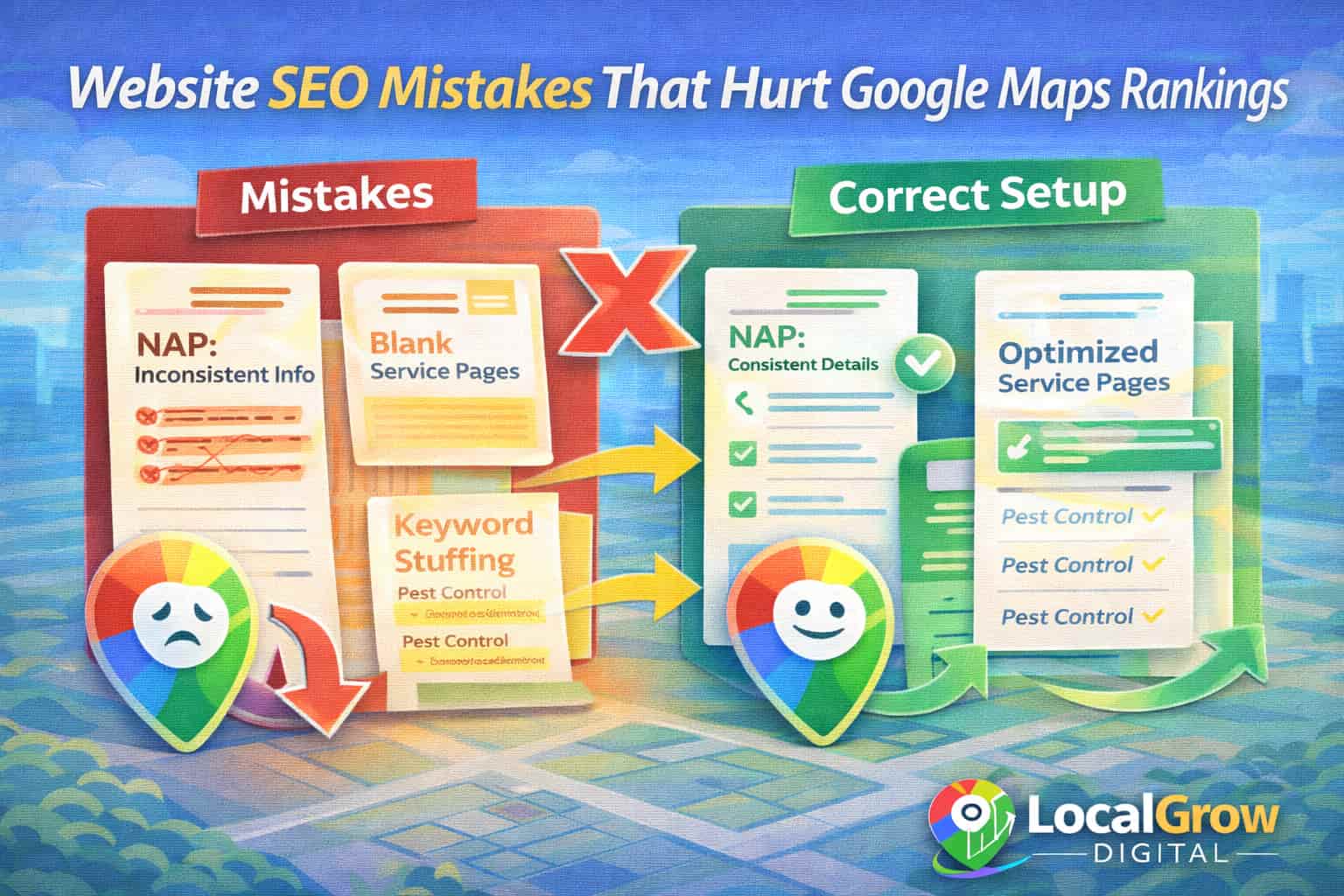 Website SEO mistakes that hurt Google Maps rankings