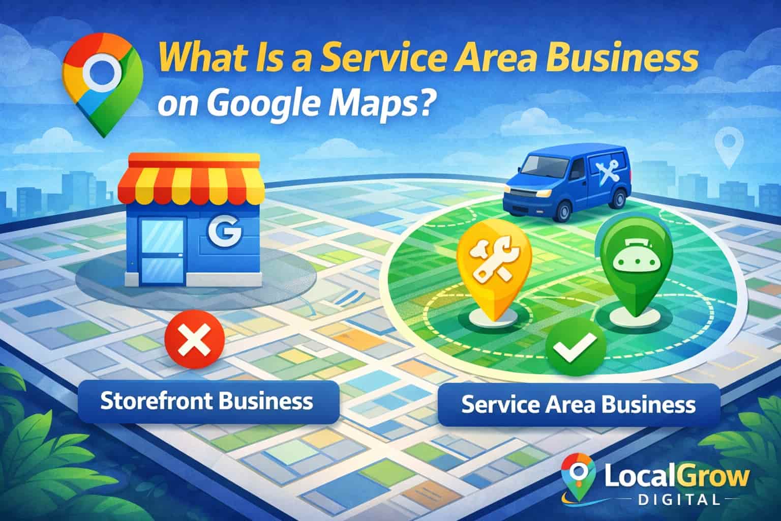 What is a service area business on Google Maps